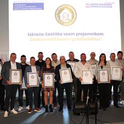 Žiher d.o.o. prejemnik priznanja: Znak odličnosti v gradbeništvu
